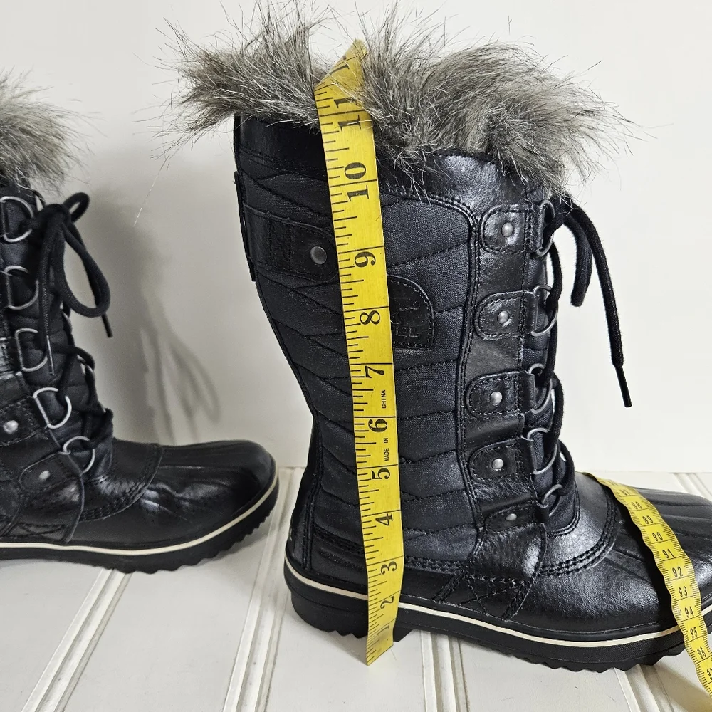 Sorel Boots Size 7 Tofino II Waterproof Faux Fur Insulated Snow Winter Black